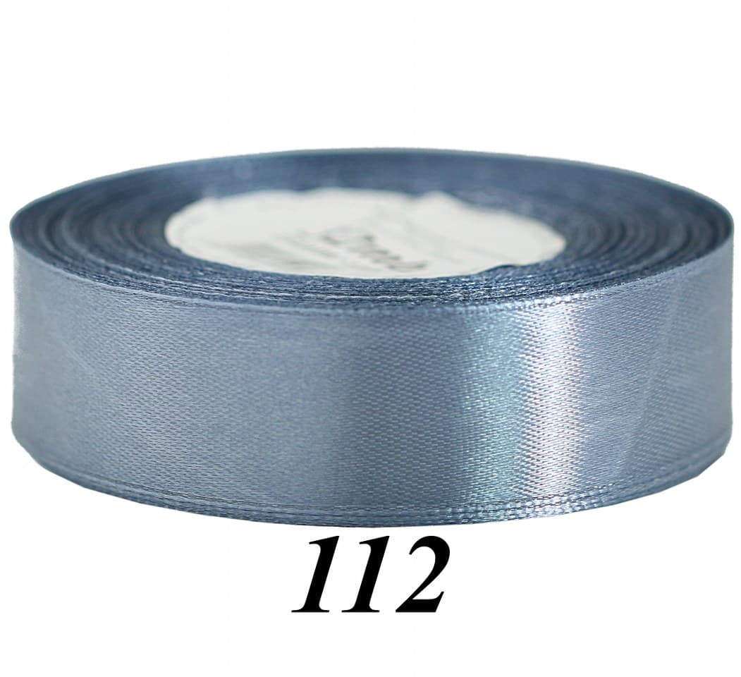 Wstążka satynowa 25mm/32mb, ciemnosrebrna