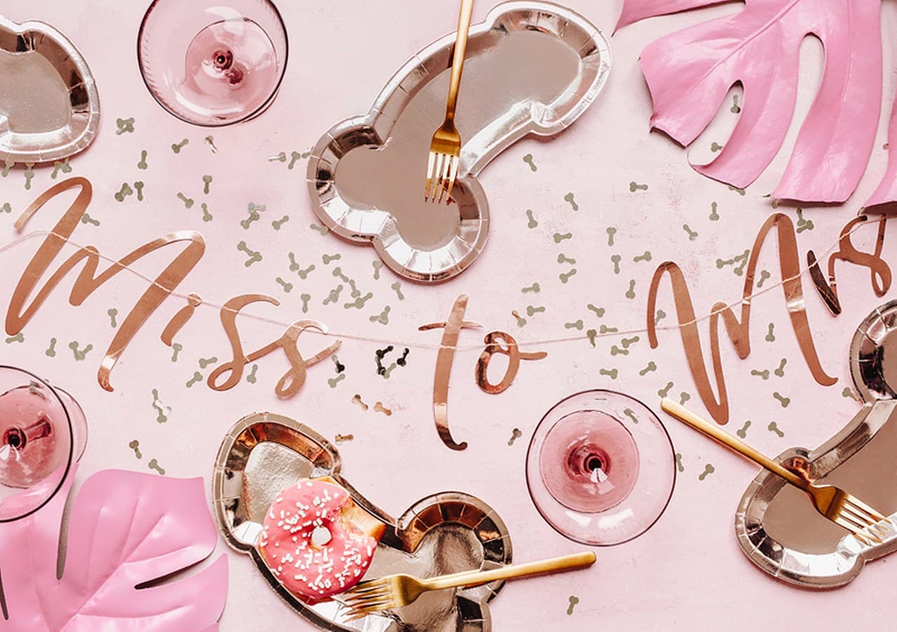 Talerzyki penis różowe złoto 6szt.