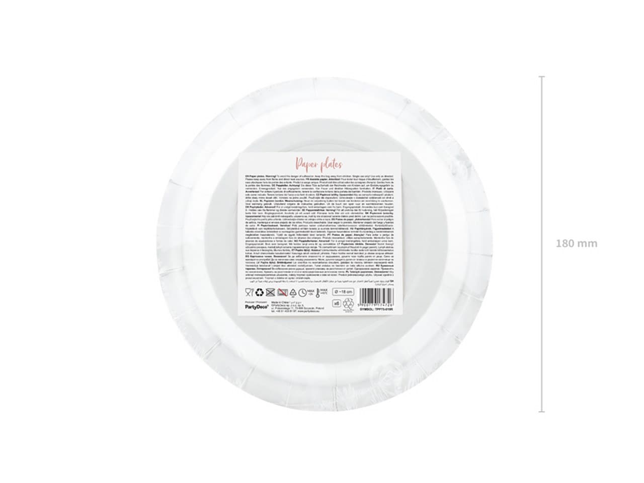 Talerzyki Happy Birthday!, różowe złoto, 18cm 6szt