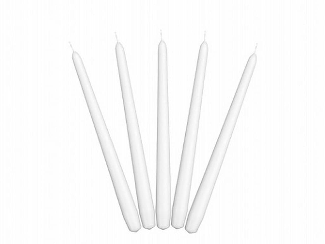 Świeca pastelowa stożkowa, 24cm/10szt, biała