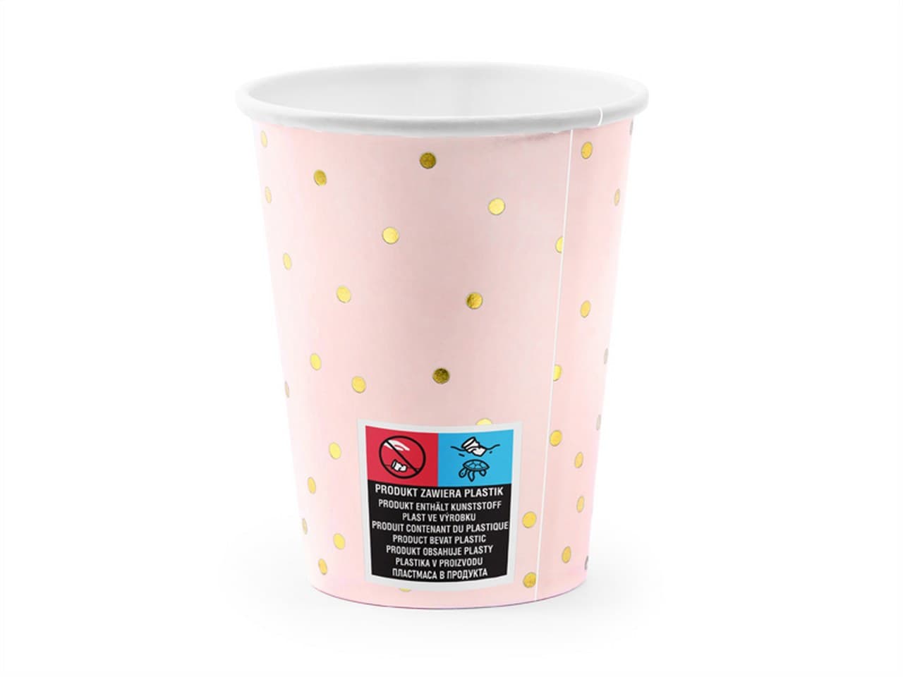 Kubeczki Kropki, jasny róż, 260 ml/6szt.