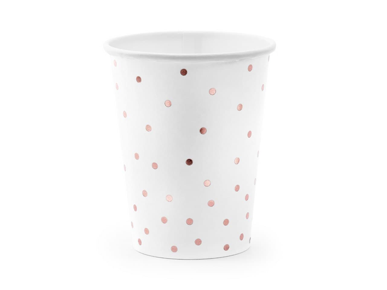 Kubeczki Kropki, biały, 260ml/6szt.