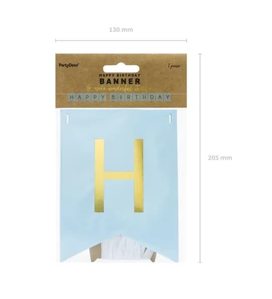 Baner Happy Birthday, j. niebieski, 15 x 175 cm