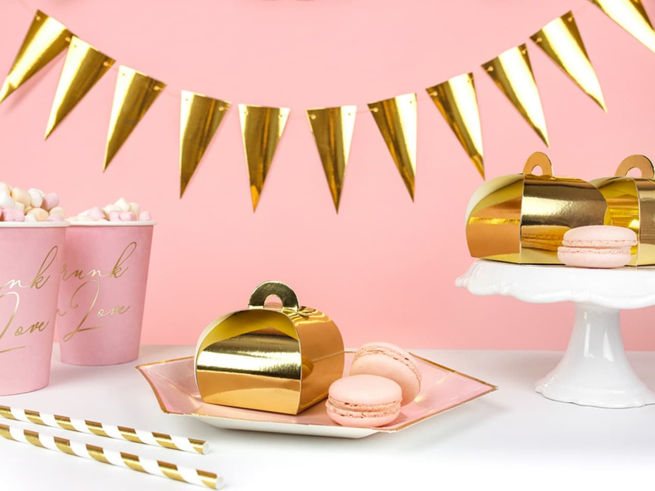 Girlanda flagietki, złoty, 2,15 m