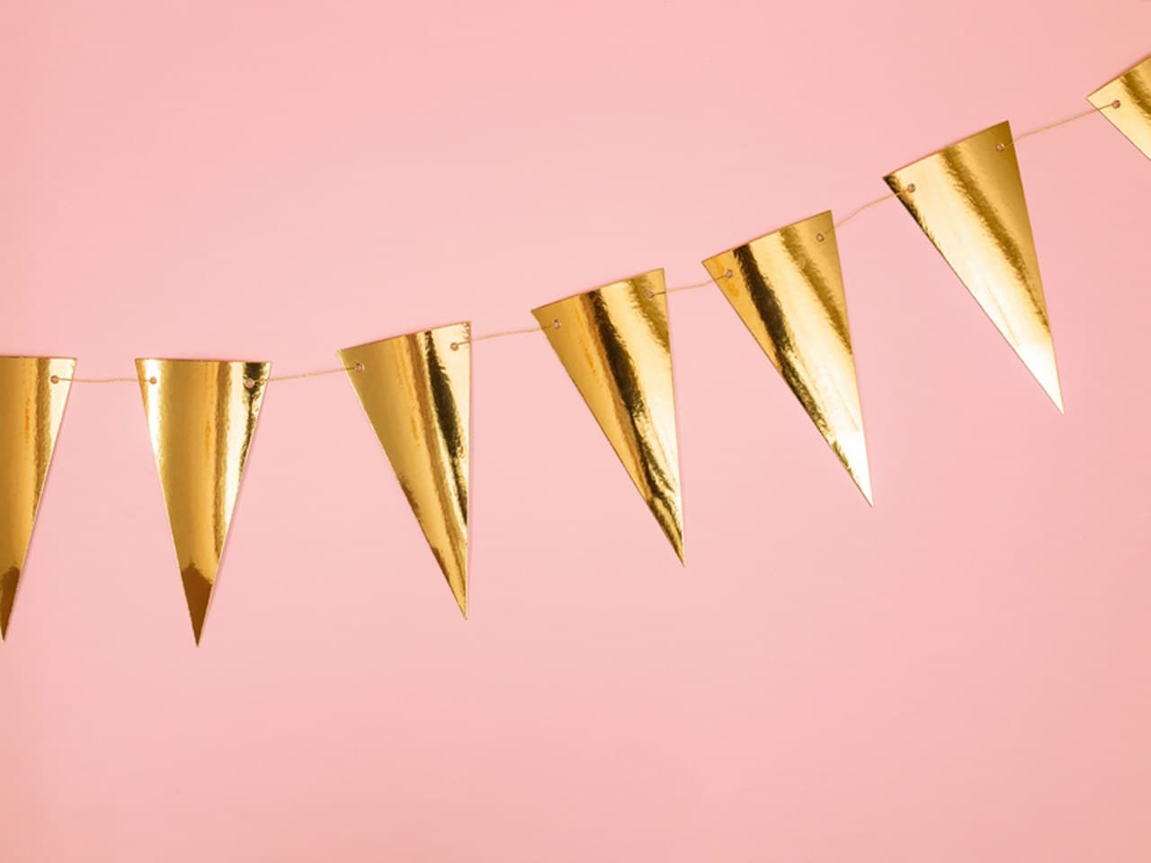 Girlanda flagietki, złoty, 2,15 m