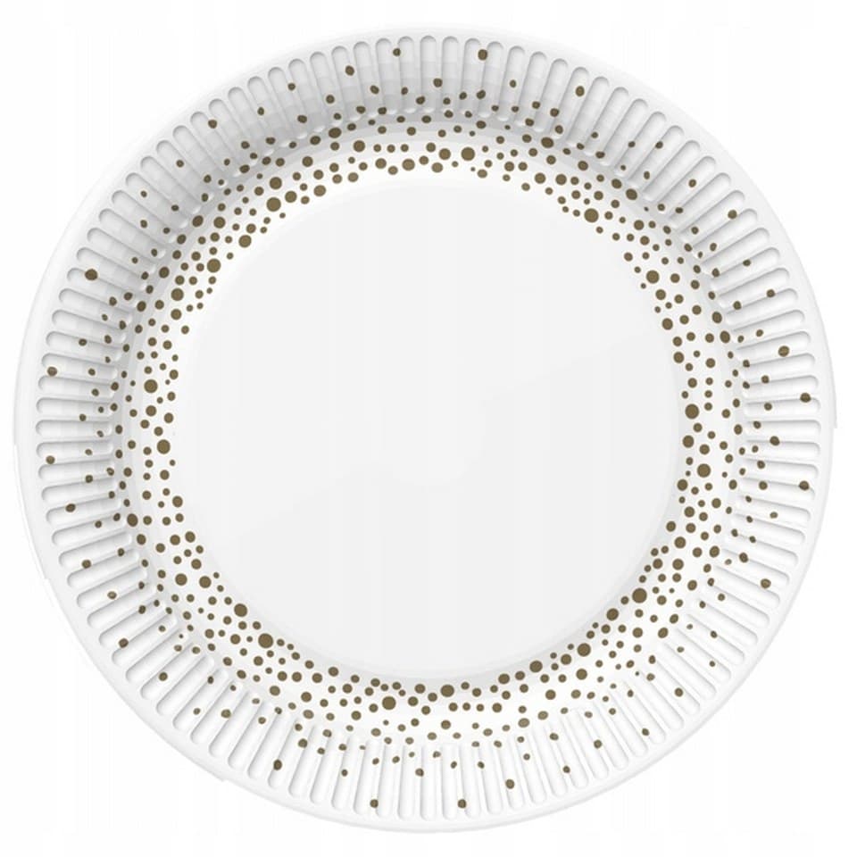 Talerzyki ''Złote Kropki''18cm/8szt