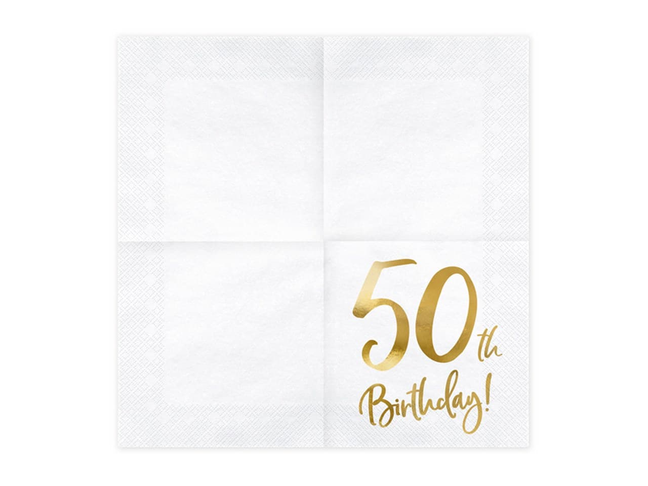 Serwetki 50th Birthday, biały, 33x33cm