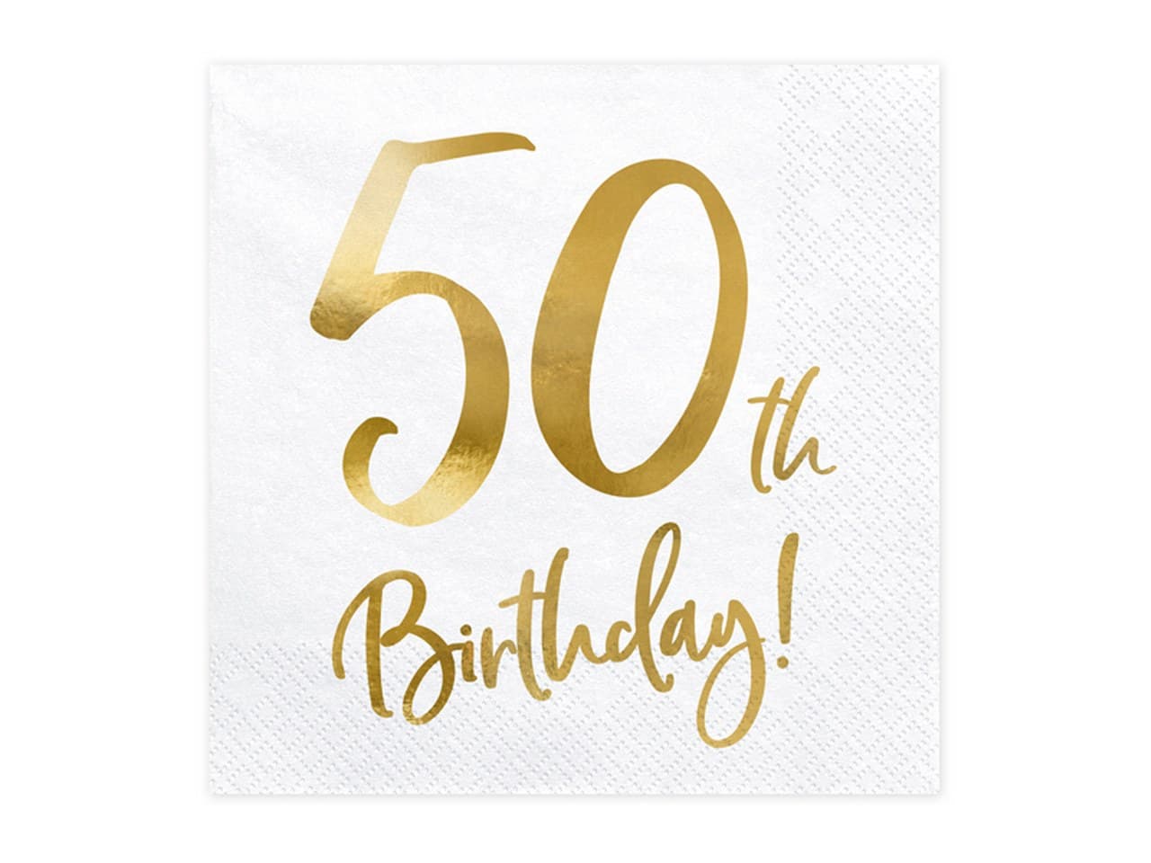 Serwetki 50th Birthday, biały, 33x33cm