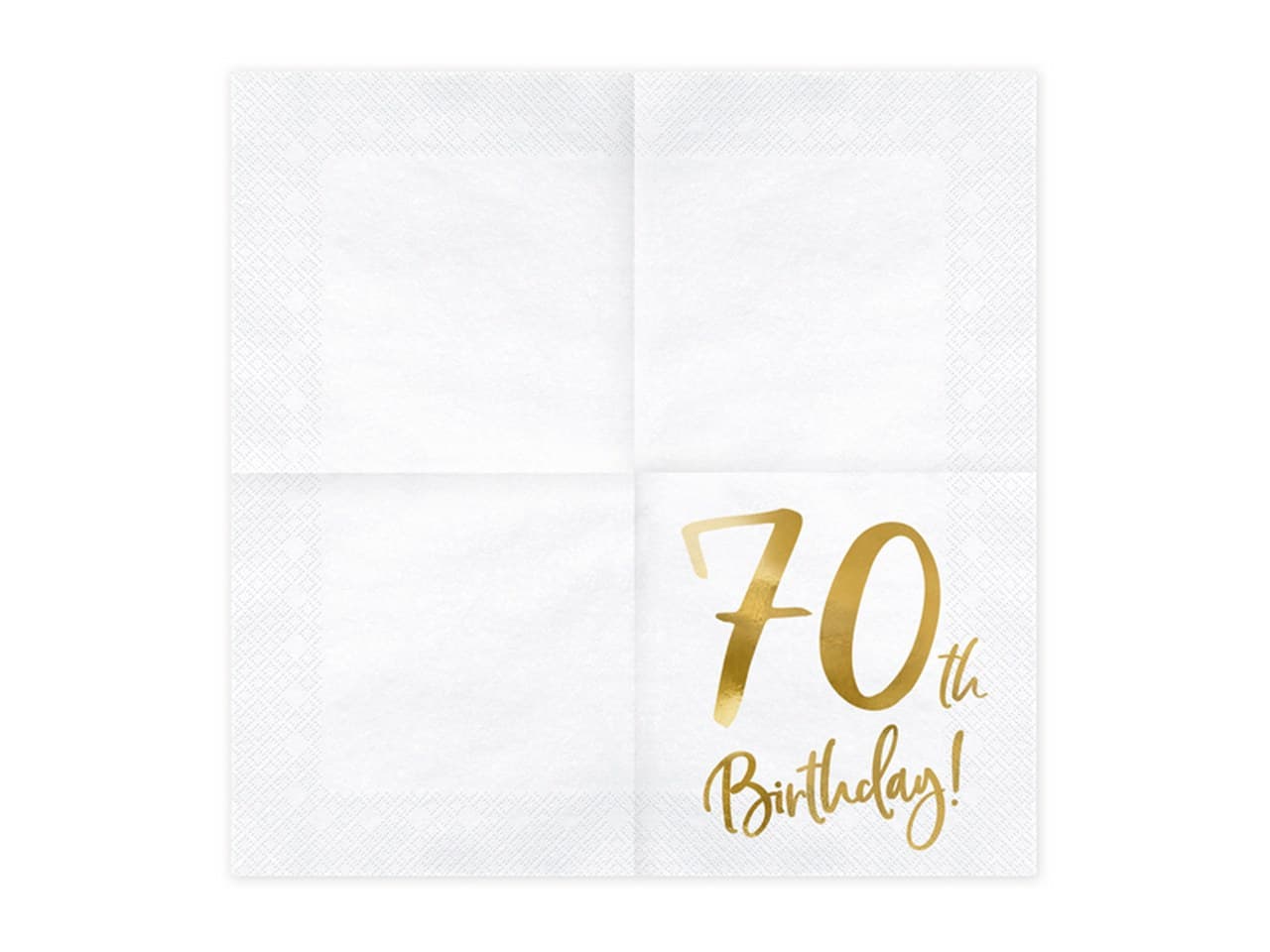 Serwetki 70th Birthday, biały, 33x33cm