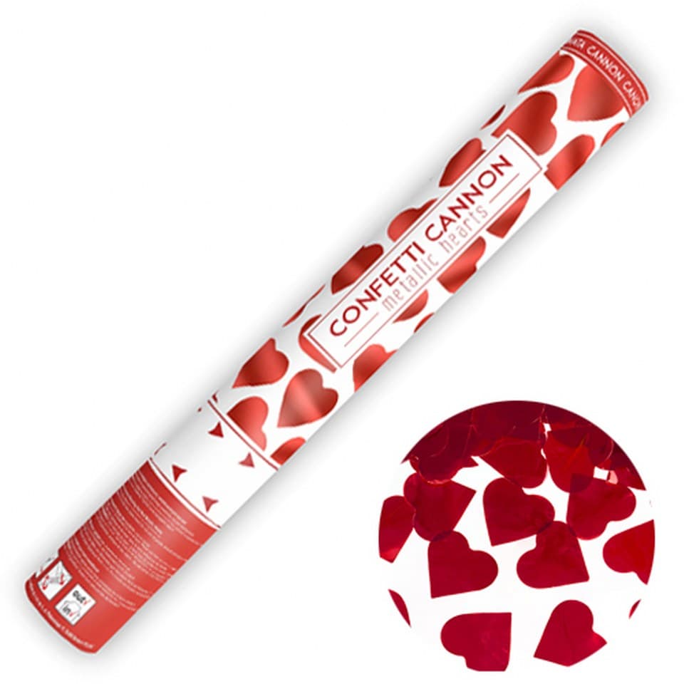 Tuba z sercami, czerwony, 80cm