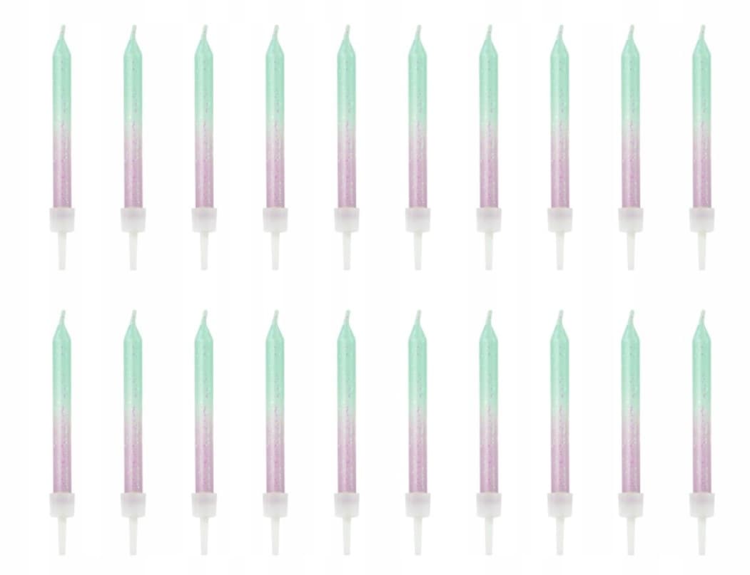 Świeczki urodzinowe OMBRE 6cm/20sztuk.