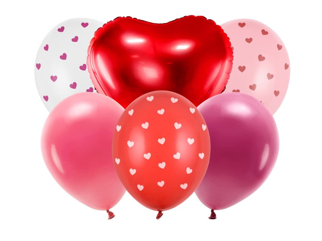 Zestaw balonów Be mine valentine MIX 6szt.