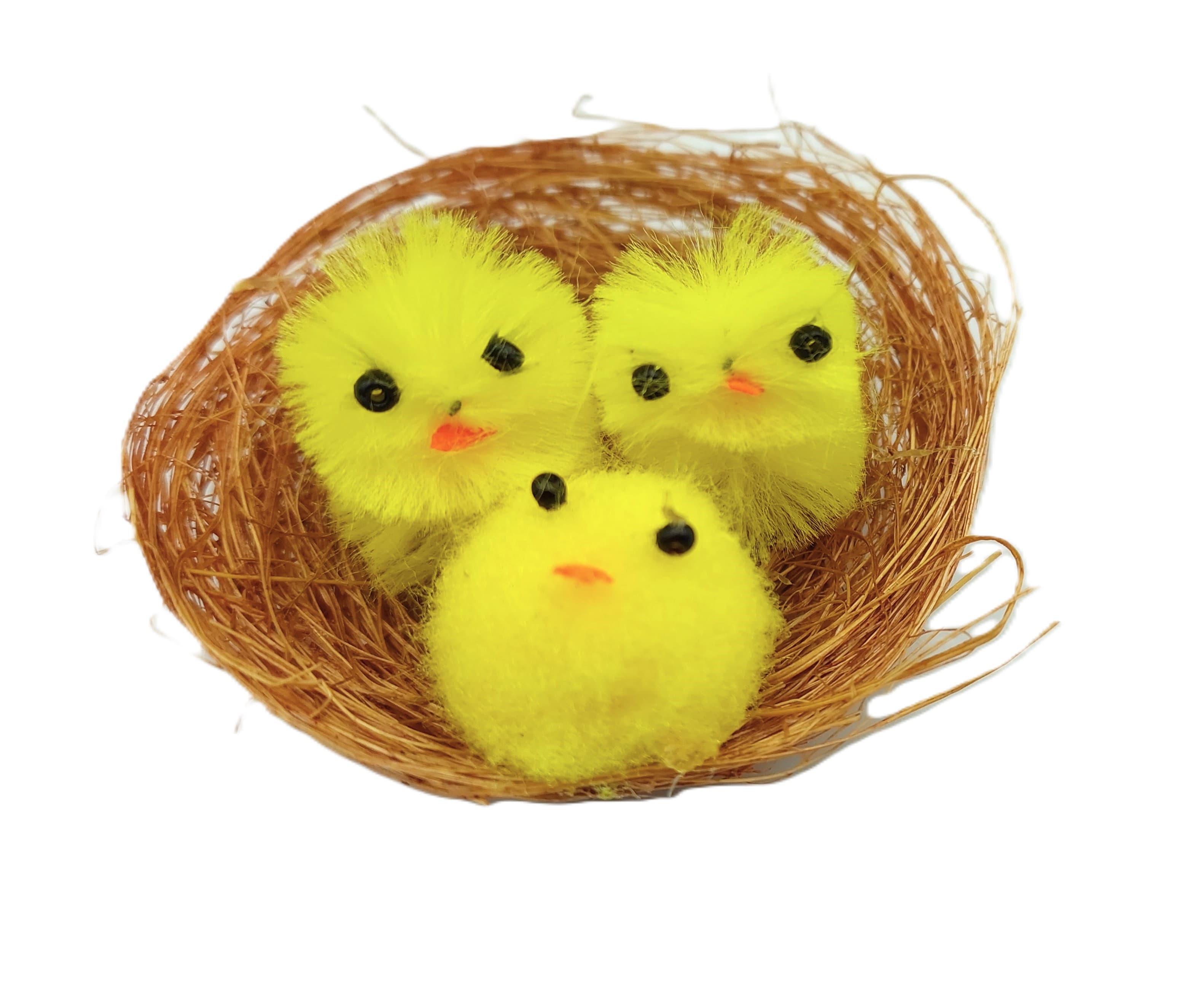 Kurczaki żółte puchate w gniazdku  3x5cm/12szt
