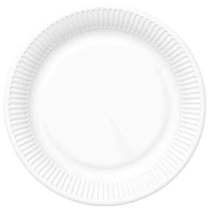 Talerze papierowe jednorazowe, śr.18cm/20szt białe