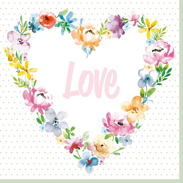 Serwetki trójwarstwowe, 33x33cm/20szt, LOVE