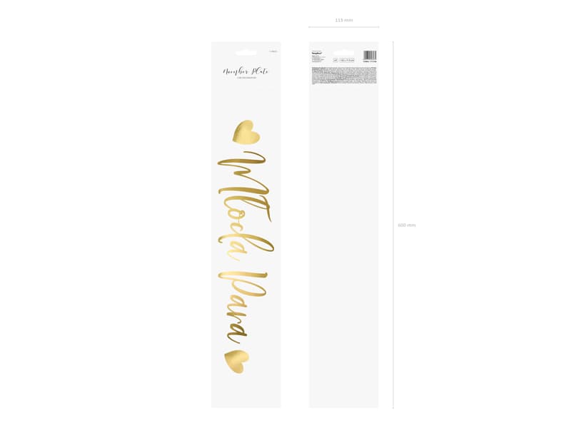 Tablica rejestracyjna ślubna Młoda Para złota