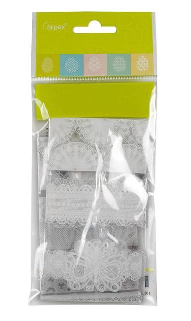 Zestaw 9 owijek z koronkowymi wzorami