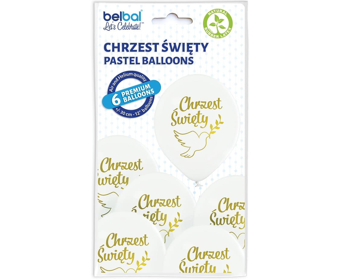 Balony Chrzest Święty, 6 sztuk