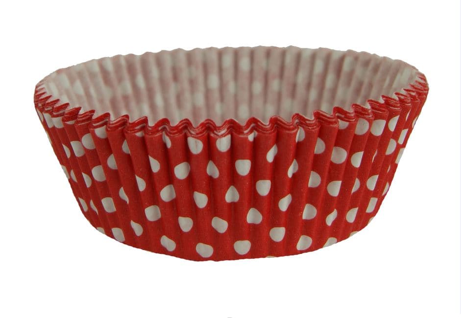 Foremki na babeczki, czerwone w kropki 60 szt
