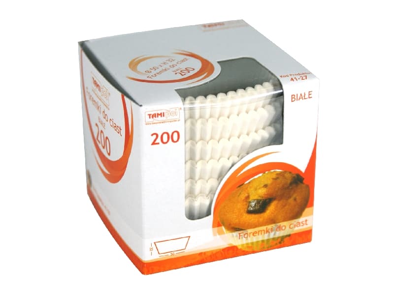 Foremki na babeczki, białe 200 szt