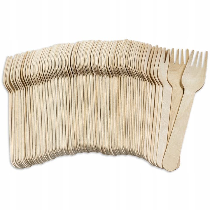 Eko drewniane widelce, 100 szt.