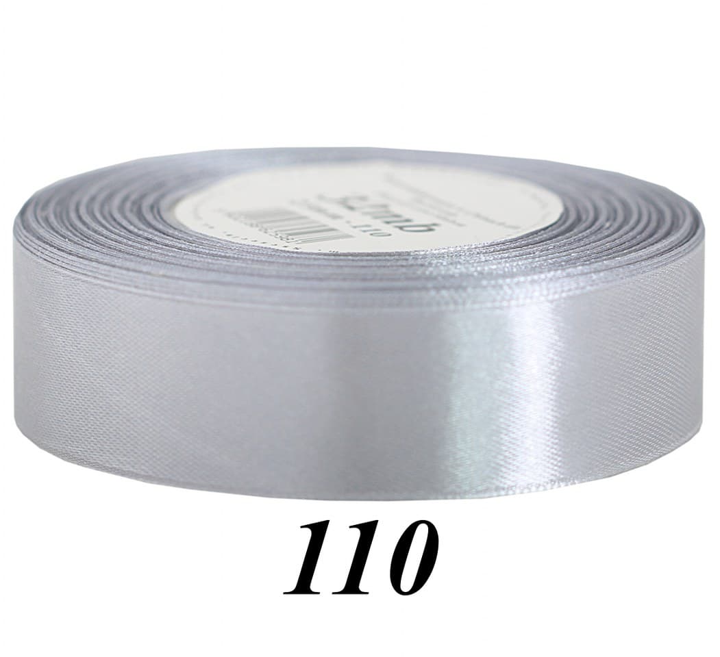 Wstążka satynowa 25mm/32mb, srebrna