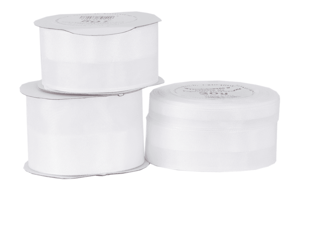 Wstążka pół atłas/ pół szyfon, 12mm/18mb, biała