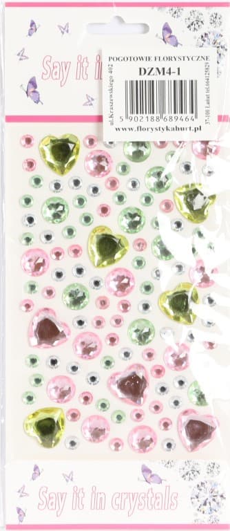 Dżety samoprzylepne Serca MIX -  kolor nr 1