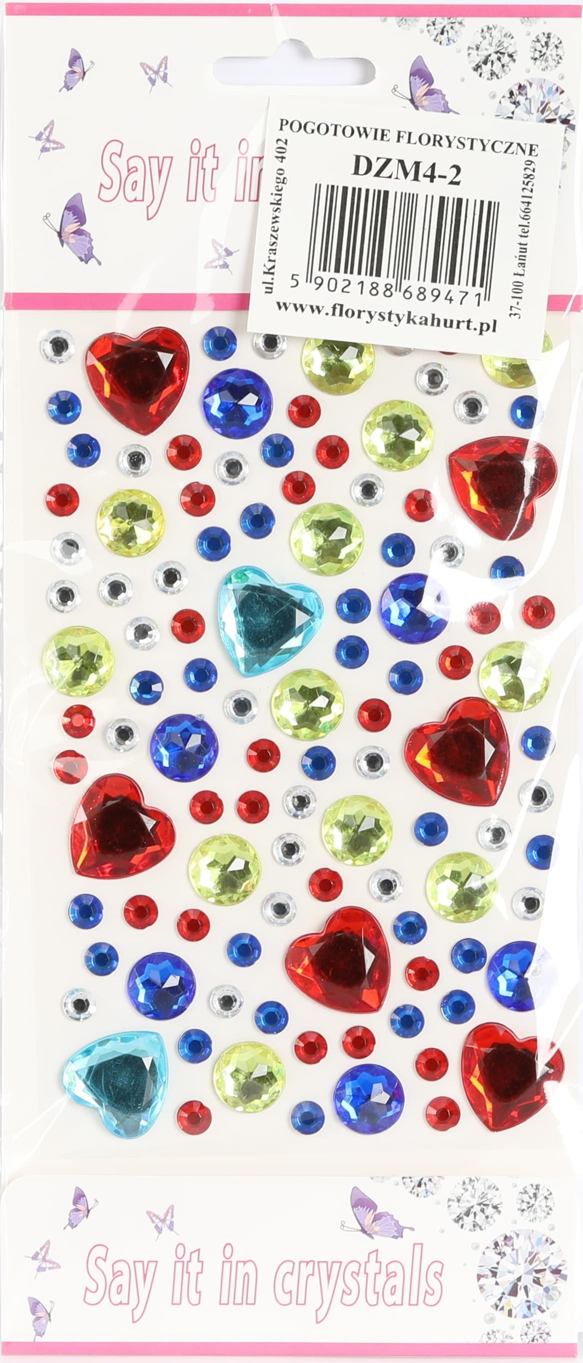 Dżety samoprzylepne Serca MIX -  kolor nr 2