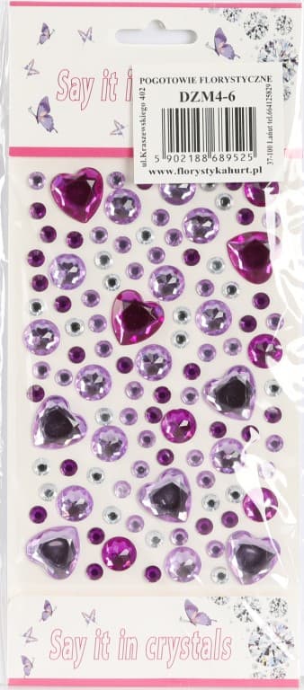 Dżety samoprzylepne Serca MIX -  kolor nr 6