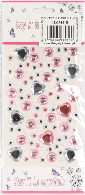 Dżety samoprzylepne Serca MIX -  kolor nr 8