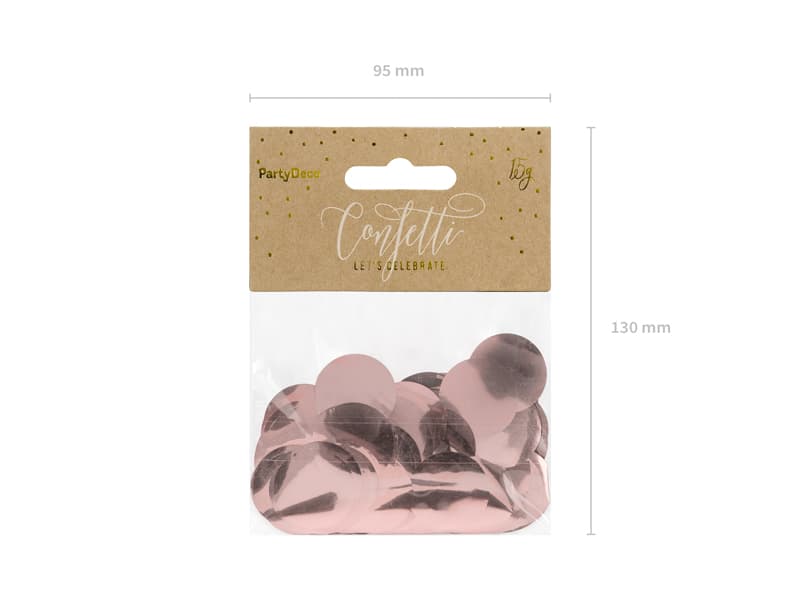 Konfetti duże koła, Rose Gold 15g/1op 