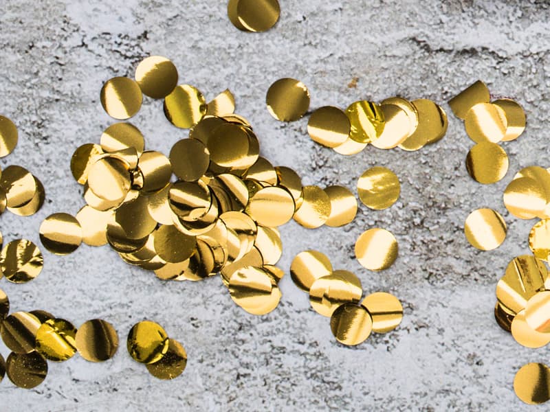 Konfetti Kółka, złote metaliczne 15g/1op 