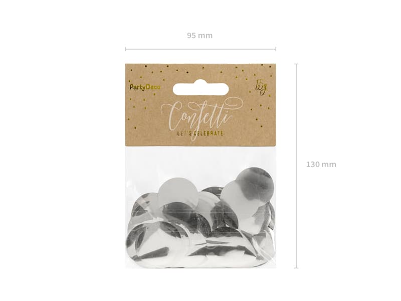 Konfetti Kółka, metaliczne srebne 15g/1op 