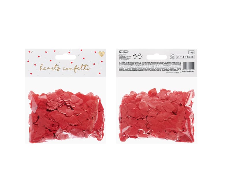 Konfetti Serca papierowe, czerwone 15g/1op