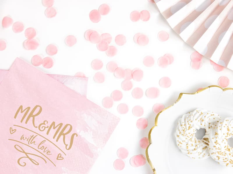 Konfetti Kółka papierowe, różowe 15g/1op