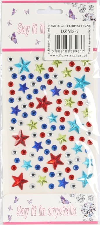 Dżety samoprzylepne Gwiazdy MIX -  kolor nr 7