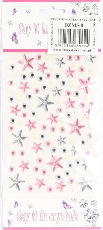 Dżety samoprzylepne Gwiazdy MIX -  kolor nr 8