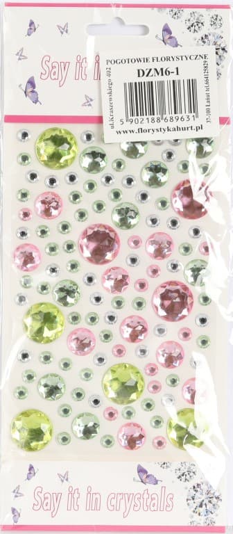 Dżety samoprzylepne Diamenty MIX -  kolor nr 1