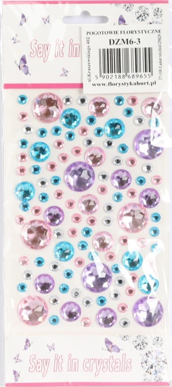 Dżety samoprzylepne Diamenty MIX -  kolor nr 3