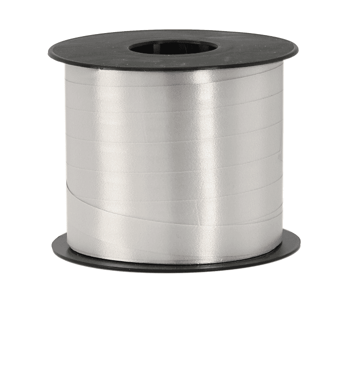 Wstążka plastikowa PP 1cm/91mb, jasnosrebrna