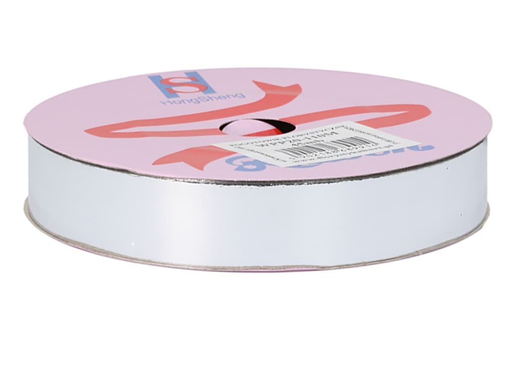 Wstążka plastikowa PP 2cm/45mb, srebrna metal