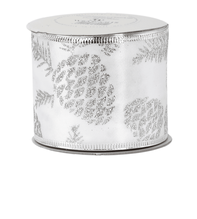 Wstążka satynowa z brokatem 63mm/5y, wzór 18