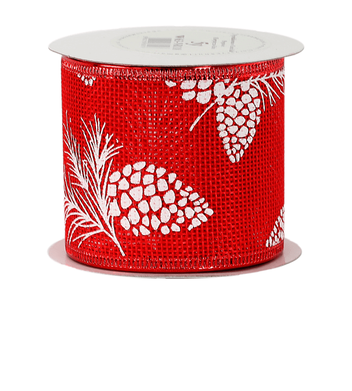 Wstążka jutowa z brokatem 63mm/5y, wzór 118