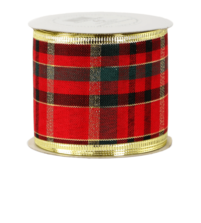 Wstążka szkocka krata z brokatem 63mm/5y, wzór 133