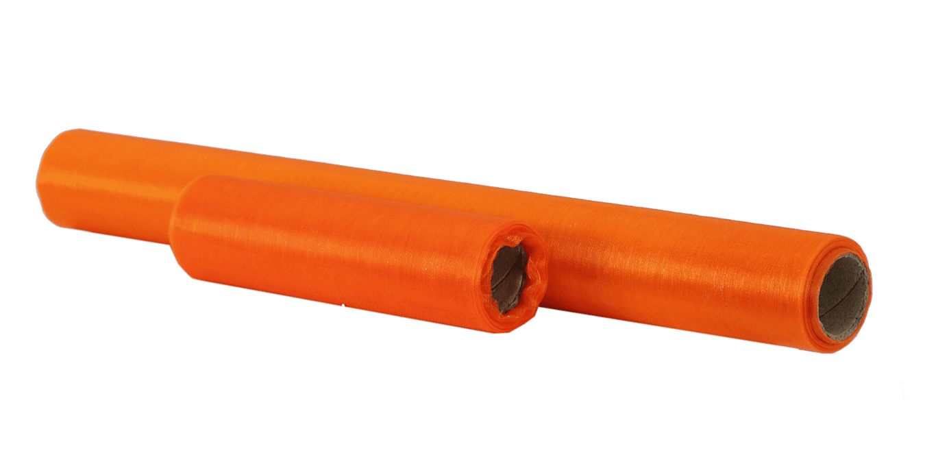 Organza nieobszywana miękka 16cm/8,1mb, pomarańcz