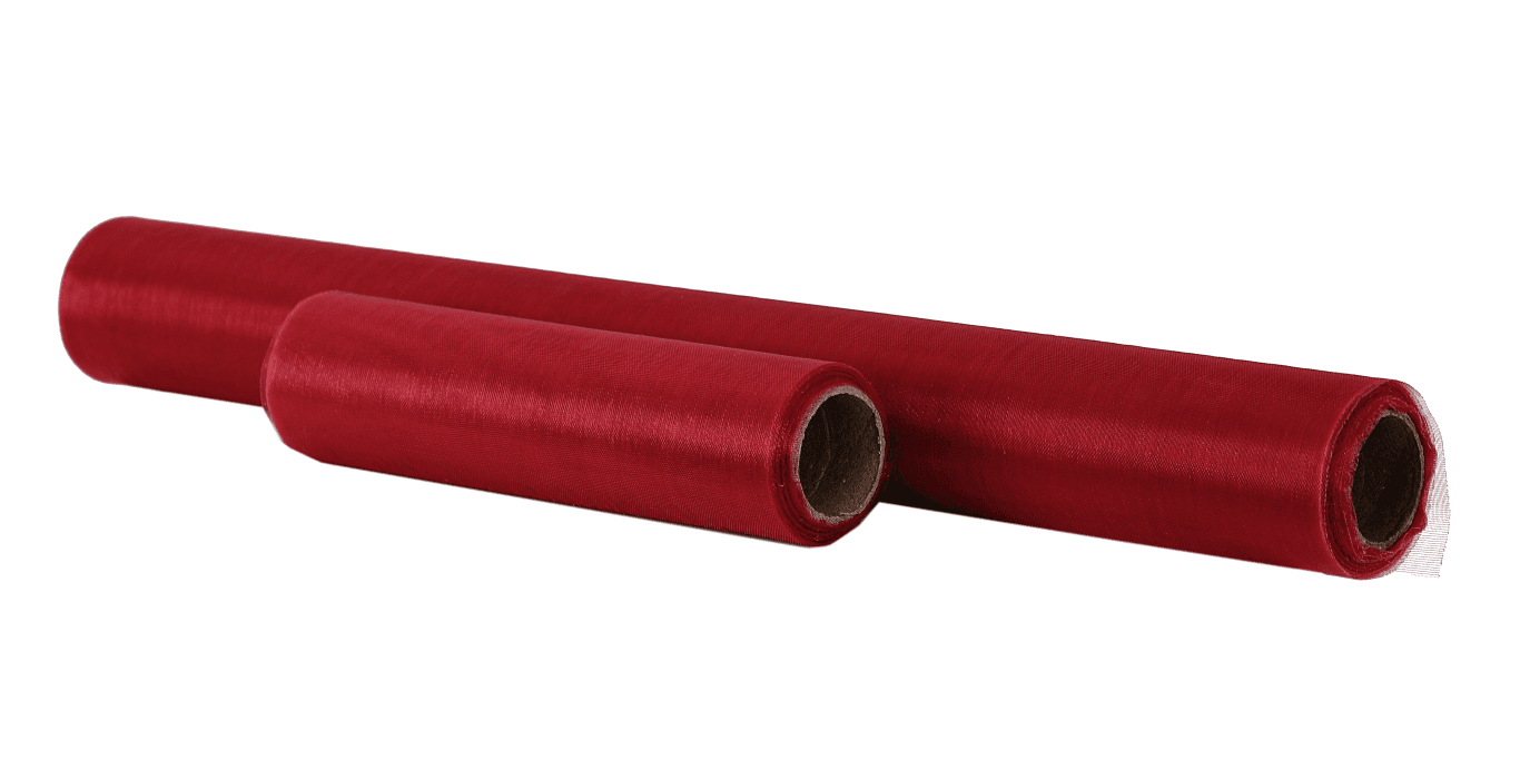 Organza nieobszywana miękka 16cm/8,1mb, c.czerwona