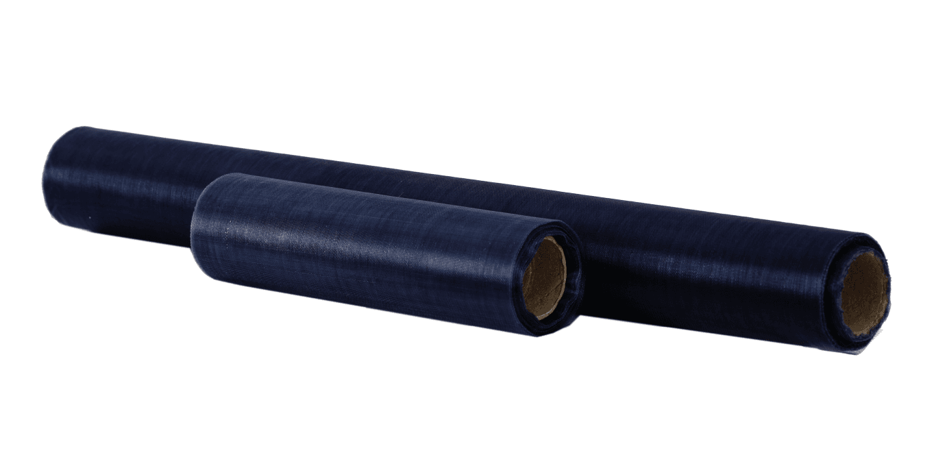 Organza nieobszywana miękka 16cm/8,1mb, granatowa