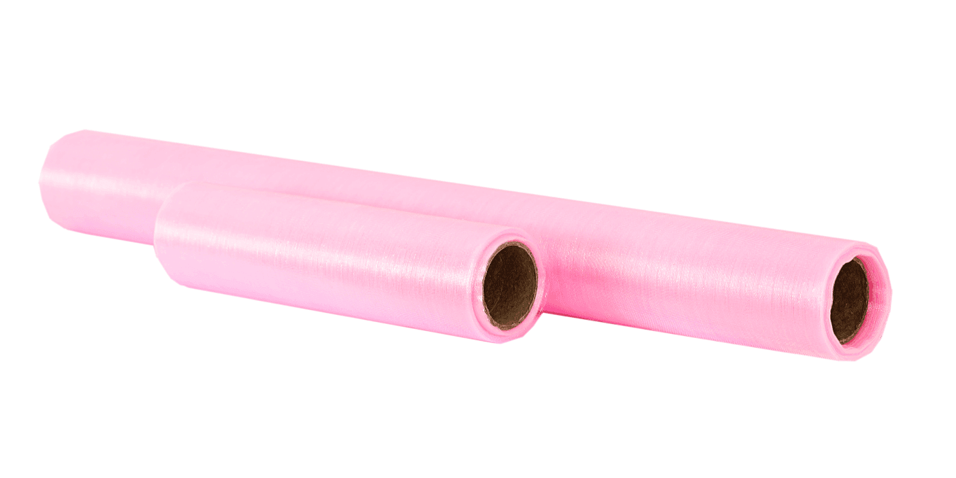 Organza nieobszywana miękka, 40cm/8,1mb, jasny róż