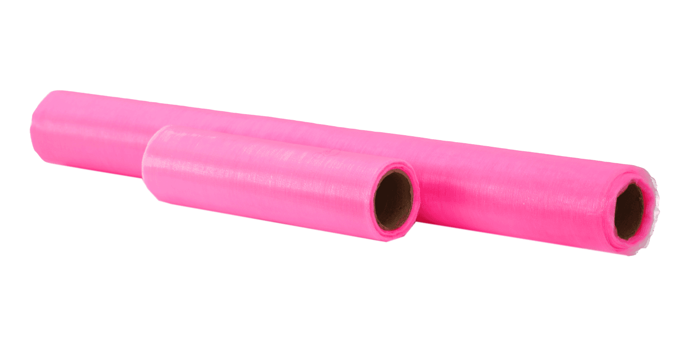 Organza nieobszywana miękka, 40cm/8,1mb, różowa